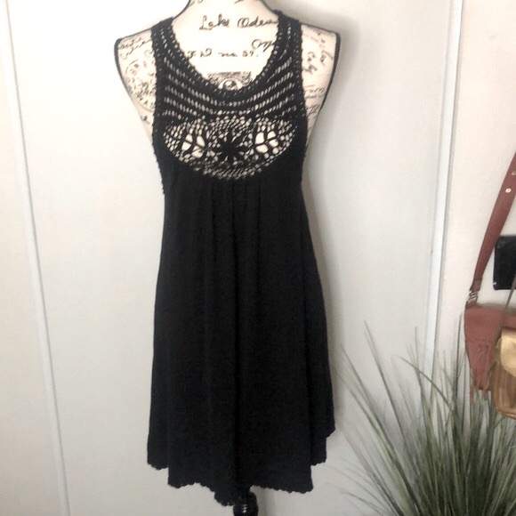 BCBGMaxAzria Dresses & Skirts - BCBG Max Azria Black Crochet SunDress